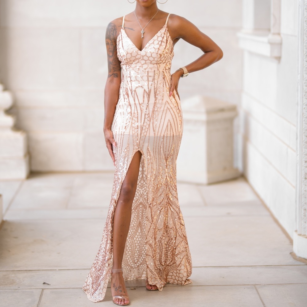 Rose Gold Prom Dress